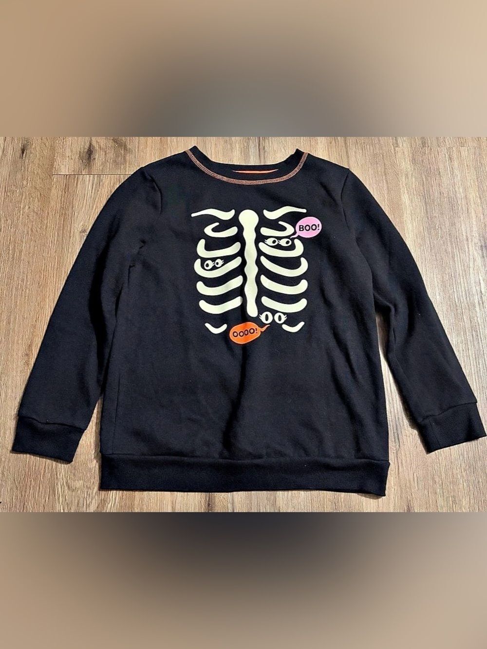 Cat & Jack - Skeleton Graphic Sweatshirt w/ Speech Bubbles - Size - Lg 10/12